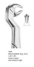  ROUTURIER (Fig. 213) ( 22 ½ R) lower molars and wisdom right 